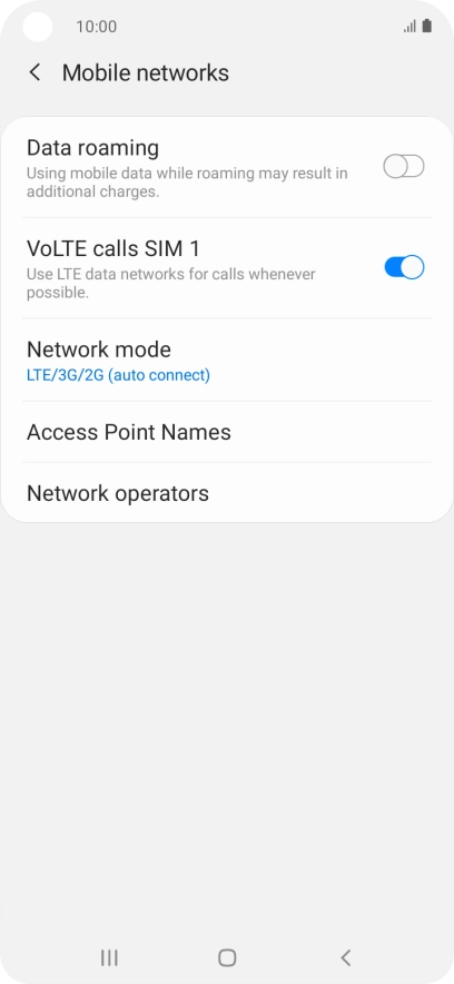 Press Network mode.