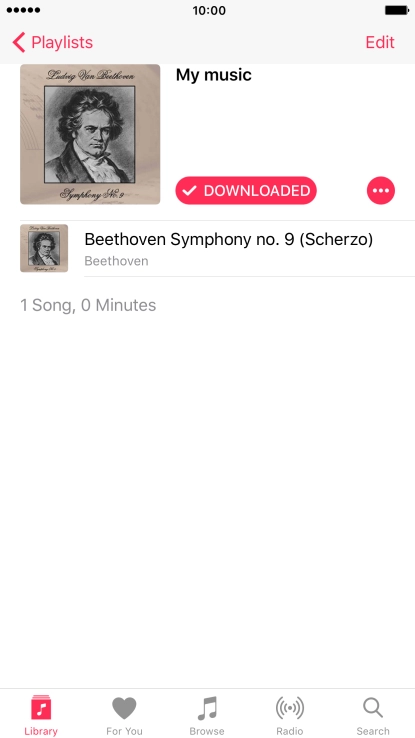 Hard press and hold the required audio file until a pop-up menu is displayed. Hard press and hold the required audio file until a pop-up menu is displayed.