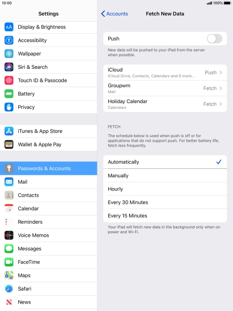 If you turn off the function, press the required setting.