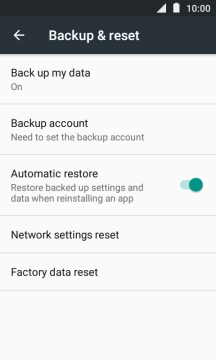 Press Factory data reset.