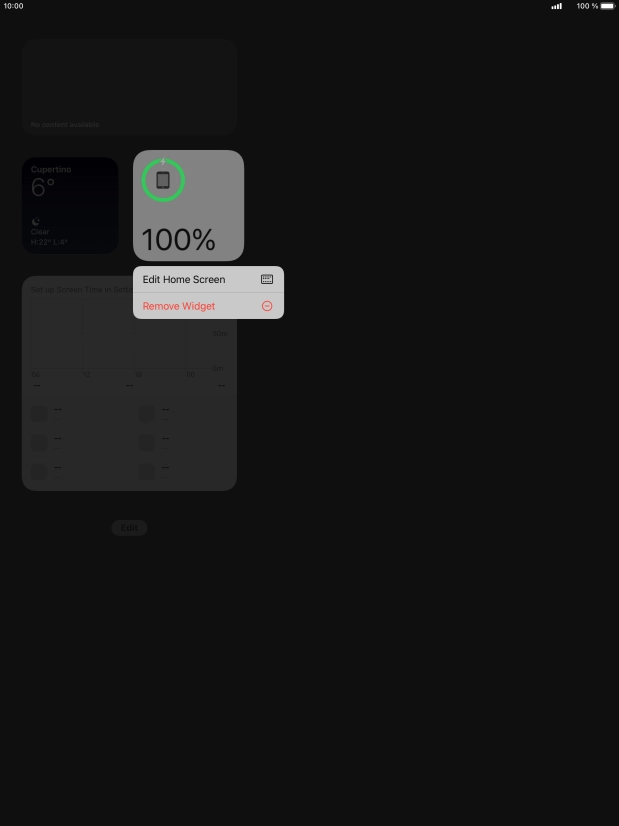 Press Remove Widget.