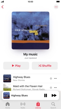 Press the song title.