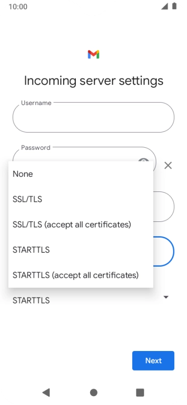 Press SSL/TLS.