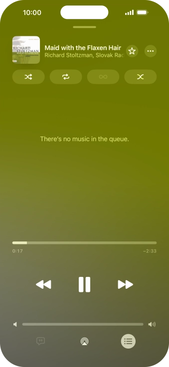 Press the shuffle icon to turn the function on or off. Press the shuffle icon to turn the function on or off.