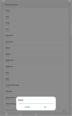 Key in Vodafone MMS and press OK.