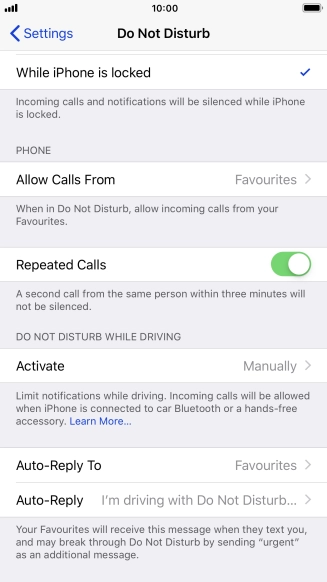 Press Allow Calls From.