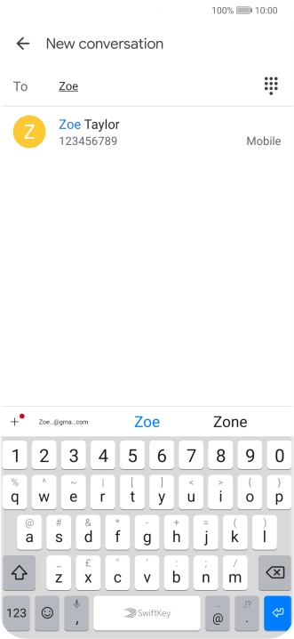 Press the required contact. Press the required contact.