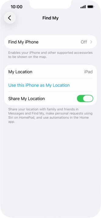 Press Find My iPhone. Press Find My iPhone.
