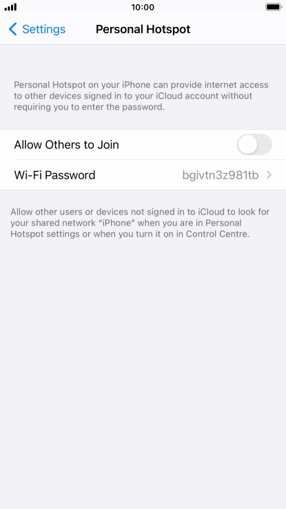 Press Wi-Fi Password and key in the required password.