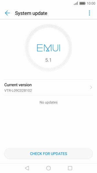 Press CHECK FOR UPDATES. If a new software version is available, it's displayed. Follow the instructions on the screen to update the phone software.