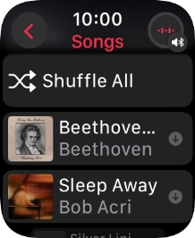 Go to the required category or playlist and press the required audio file.