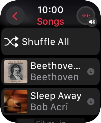Go to the required category or playlist and press the required audio file.