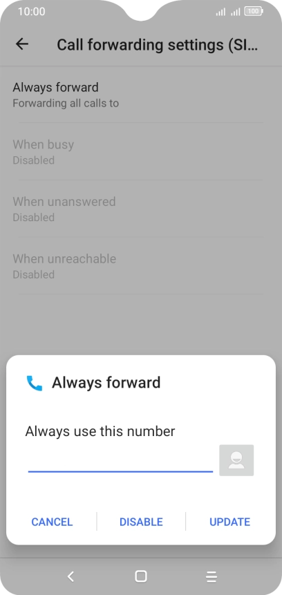 Press DISABLE.