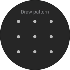 Slide your finger across the screen to connect at least four points and follow the instructions on the screen to create a pattern as lock code. Slide your finger across the screen to connect at least four points and follow the instructions on the screen to create a pattern as lock code.