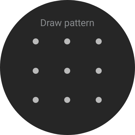 Slide your finger across the screen to connect at least four points and follow the instructions on the screen to create a pattern as lock code. Slide your finger across the screen to connect at least four points and follow the instructions on the screen to create a pattern as lock code.