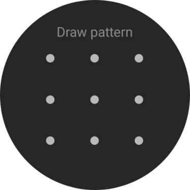 Slide your finger across the screen to connect at least four points and follow the instructions on the screen to create a pattern as lock code. Slide your finger across the screen to connect at least four points and follow the instructions on the screen to create a pattern as lock code.
