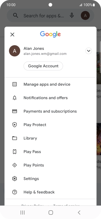 Press Manage apps and device. Press Manage apps and device.