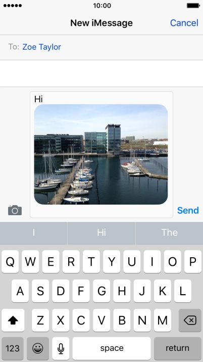 Press Send when you've finished your iMessage.
