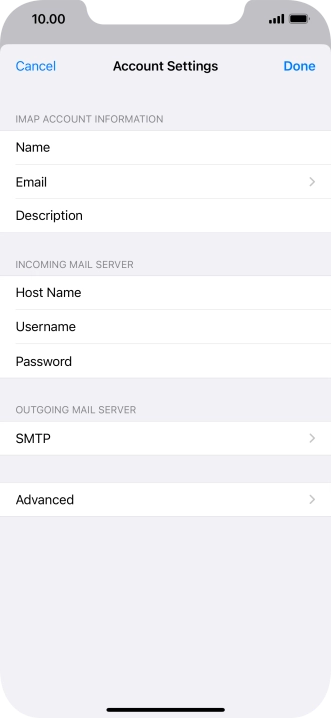 Press SMTP.