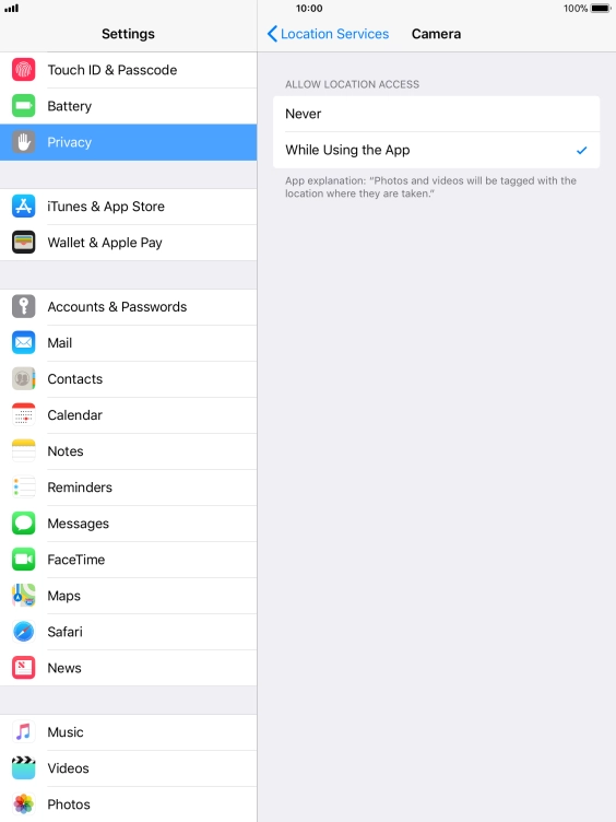 Press the required setting to turn the function on or off. Press the required setting to turn the function on or off.