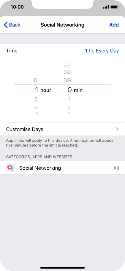 Press Customise Days. Press Customise Days.