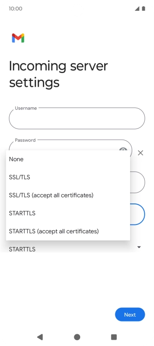 Press SSL/TLS.