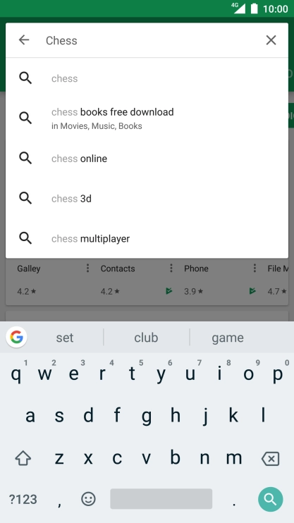 Key in the name or subject of the required app and press the search icon.