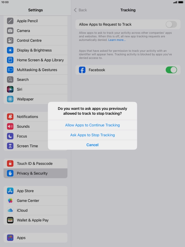If you turn off the function, press the required setting.
