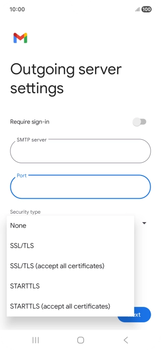 Press SSL/TLS.