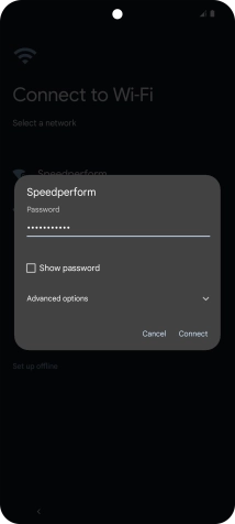 Key in the password for the Wi-Fi network and press Connect. Key in the password for the Wi-Fi network and press Connect.