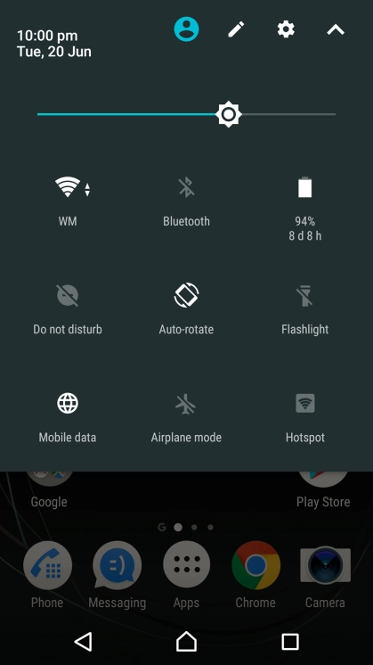 Press the sound settings icon and select the required settings.
