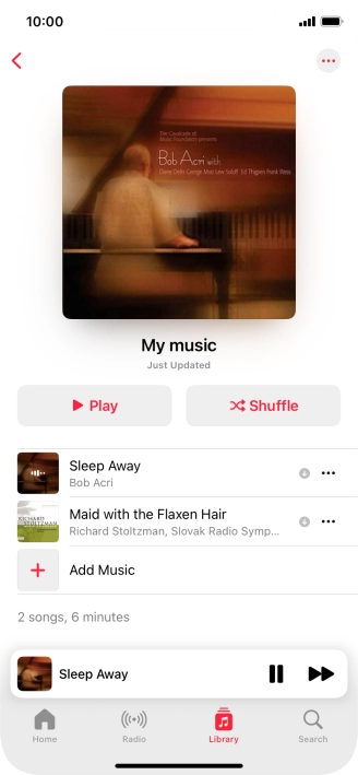 Press the song title.