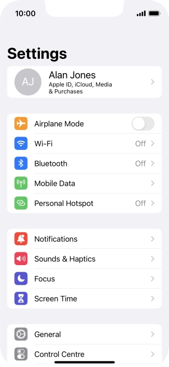 Press Mobile Data.