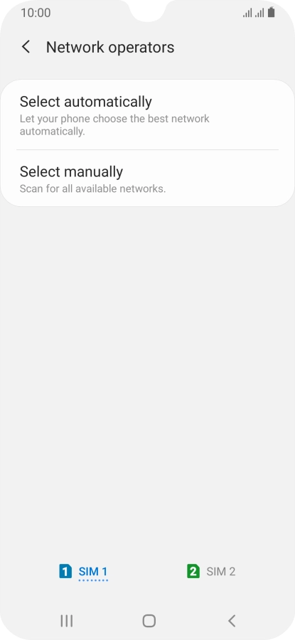 Press Select manually and your phone will search for networks. Press Select manually and your phone will search for networks.