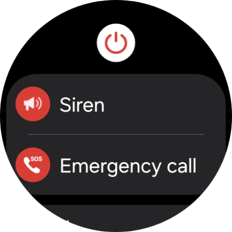 Press Siren and follow the instructions on the screen to start and stop the siren.