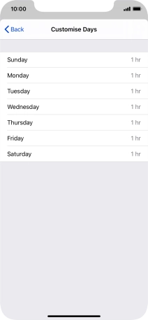 Press the required days.