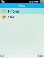 Select Phone and press the Left selection key.