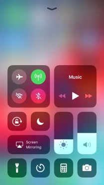 Press the required function to open an application or turn the function on or off.