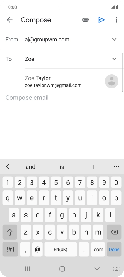 Press the required contact. Press the required contact.