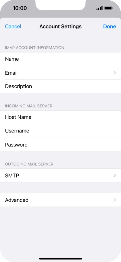 Press SMTP.