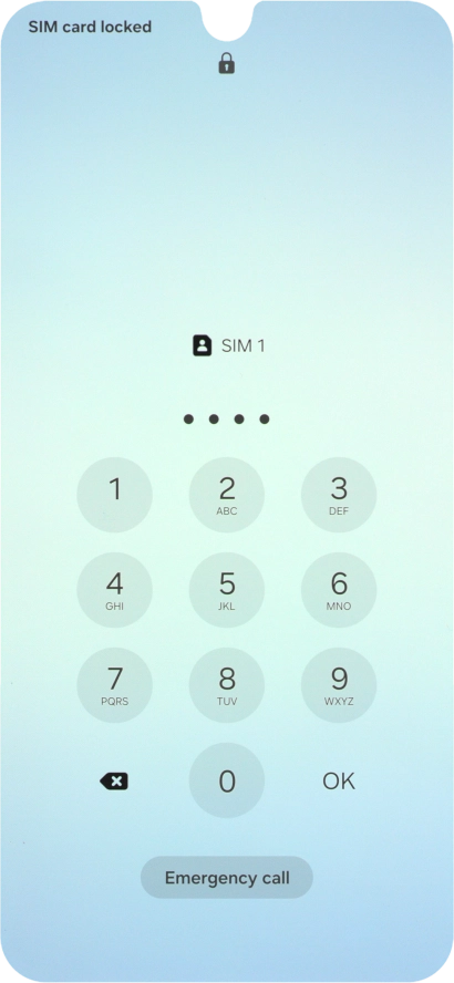 If your SIM is locked, key in your PIN and press OK.