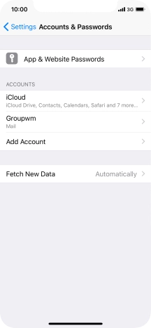 Press the name of the email account you've just set up. Press the name of the email account you've just set up.