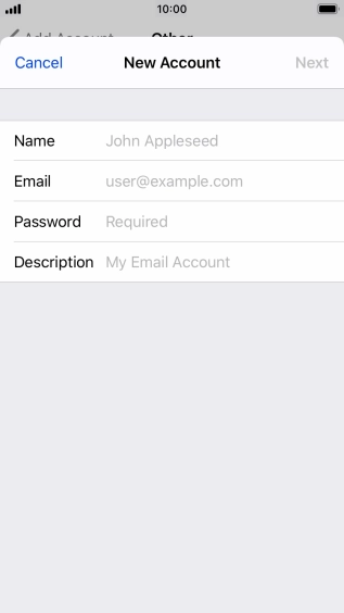 Press Name and key in the required sender name.