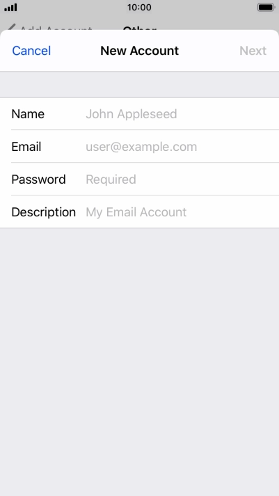 Press Name and key in the required sender name.