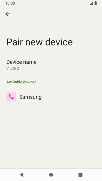 Press the required Bluetooth device and follow the instructions on the screen to pair the device with your phone. Press the required Bluetooth device and follow the instructions on the screen to pair the device with your phone.