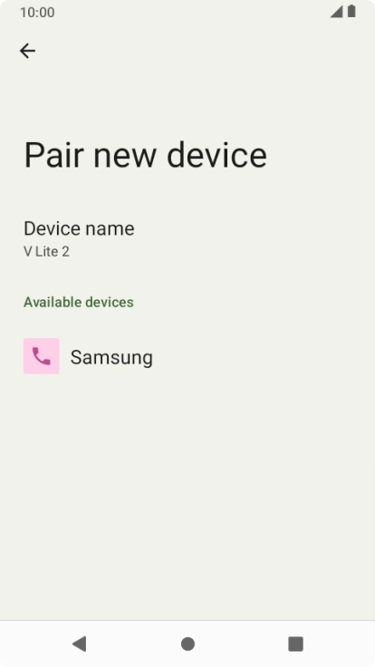 Press the required Bluetooth device and follow the instructions on the screen to pair the device with your phone. Press the required Bluetooth device and follow the instructions on the screen to pair the device with your phone.