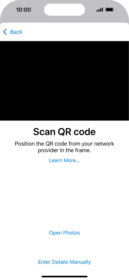 Place the QR code you've received inside the phone camera frame to scan the code.
