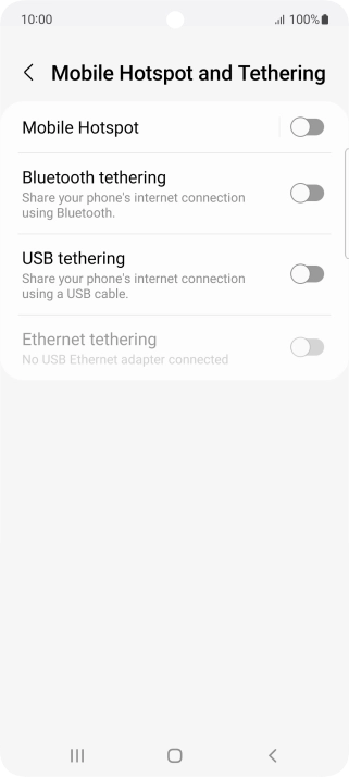 Press Mobile Hotspot. Press Mobile Hotspot.