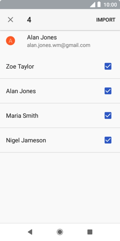 Press the indicator next to the required contacts. Press the indicator next to the required contacts.
