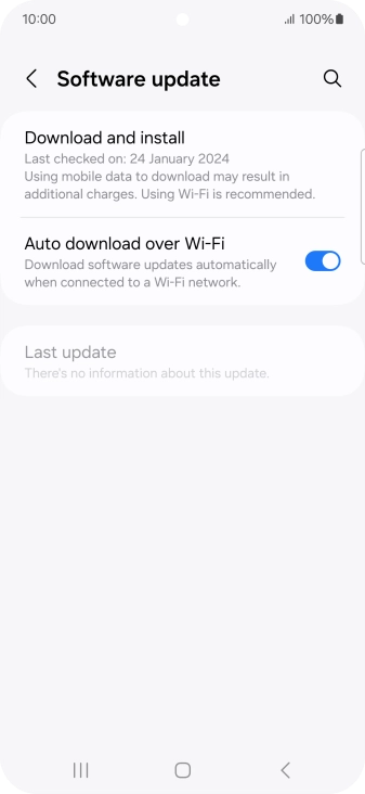 Press Download and install. If a new software version is available, it's displayed. Follow the instructions on the screen to update the phone software.